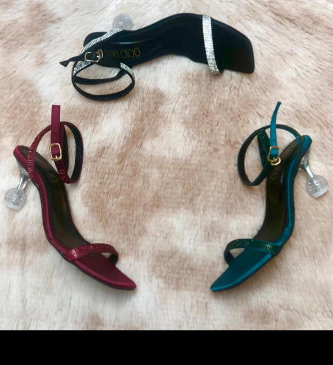 Transparent luxury strap heels