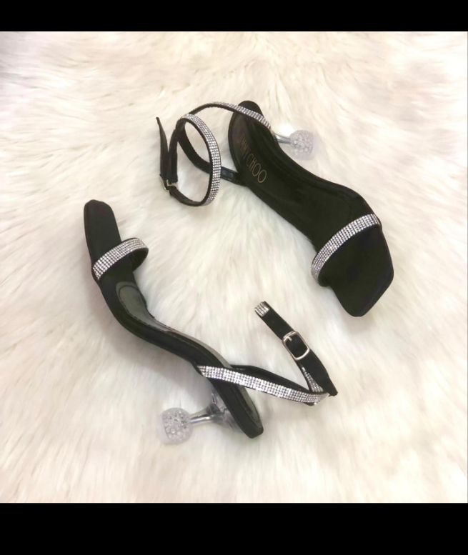 Transparent luxury strap heels