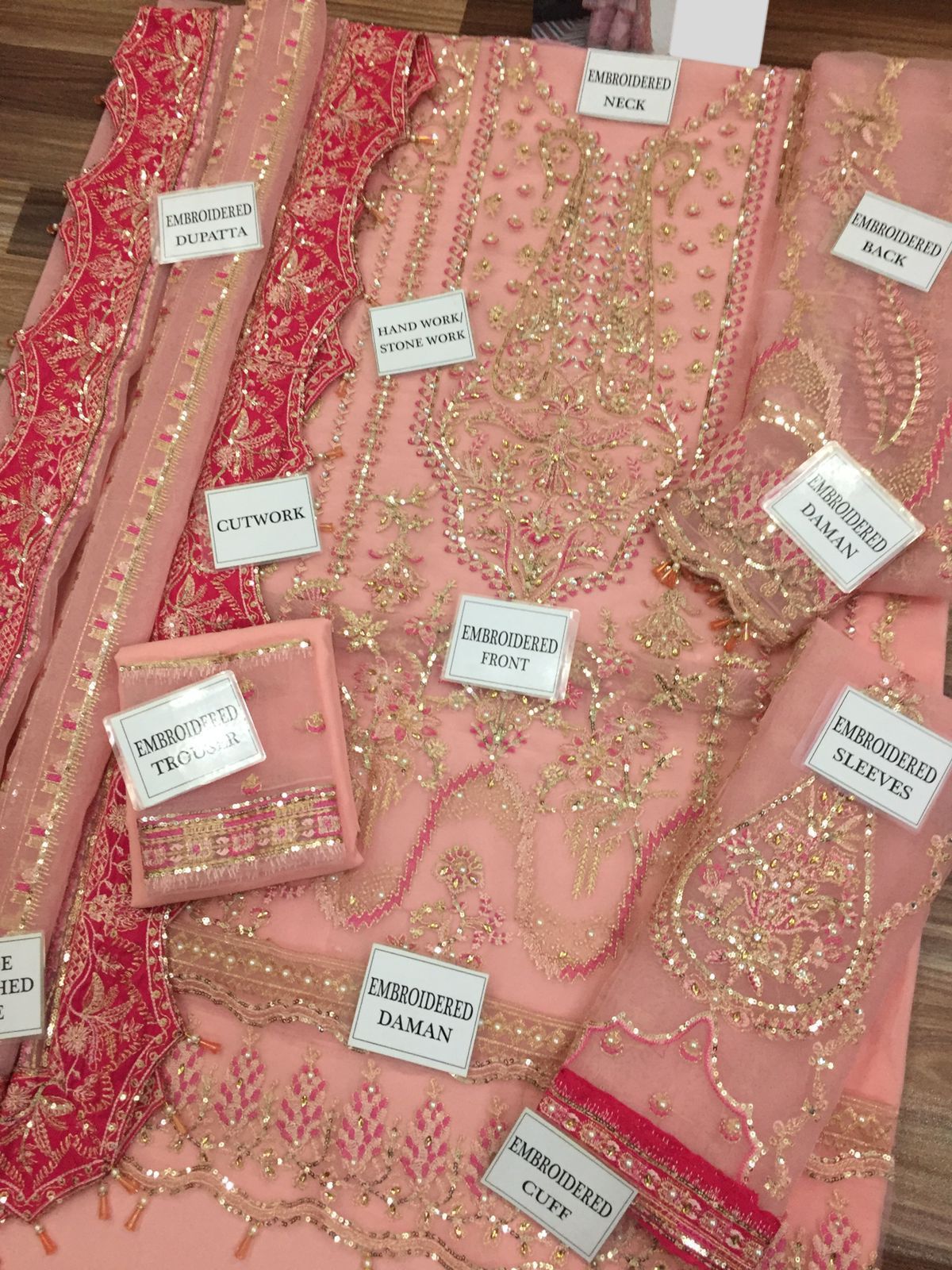 3Pcs Women's Unstitched Embroidered luxury suit