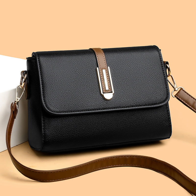 Women's shoulders crossbody bags | contrast color|genuine leather