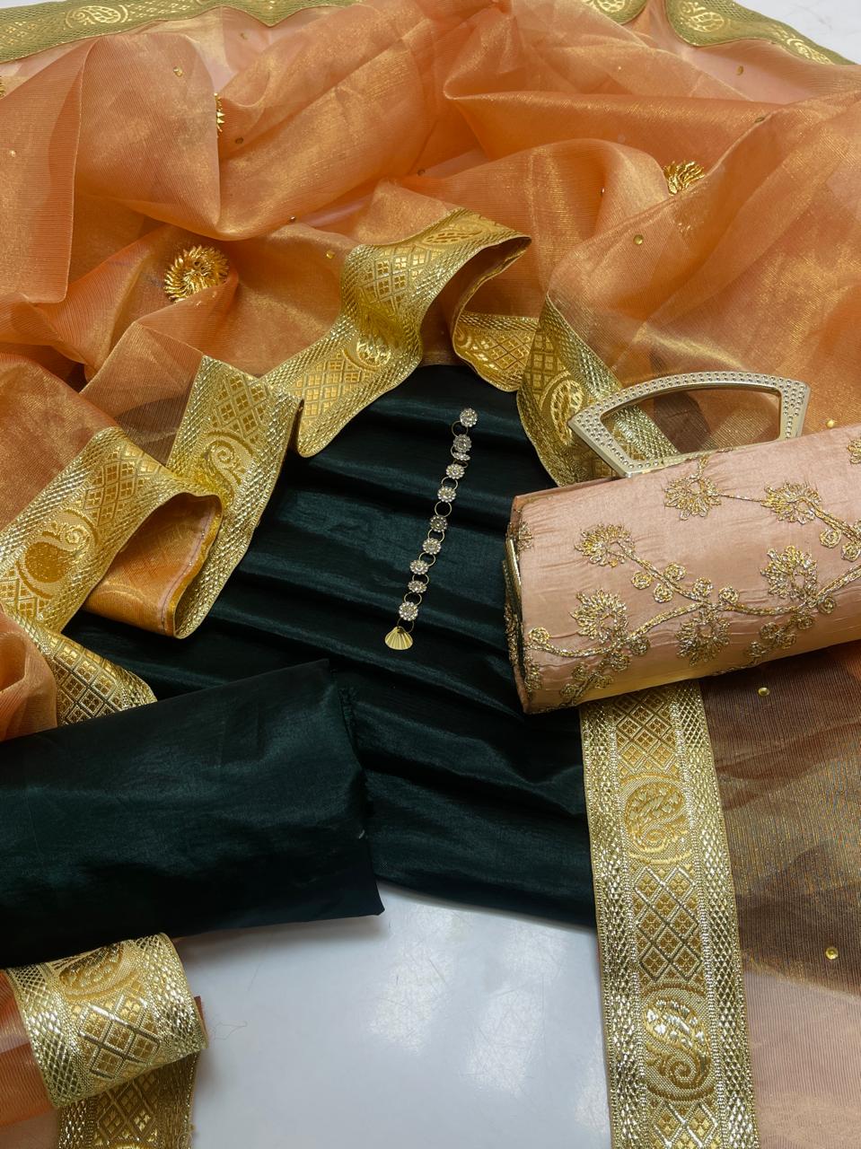 Women's 3Pcs Unstitched fancy Suit
