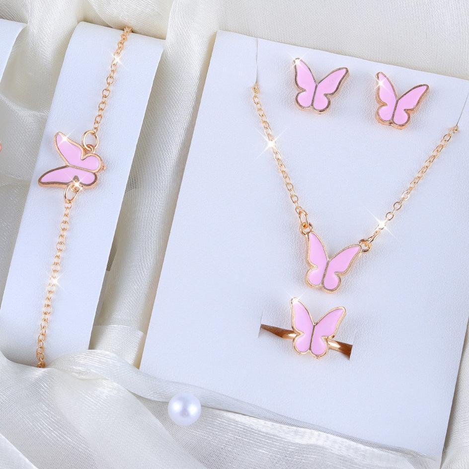 4pcs butterfly jewellery jewellery set