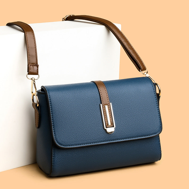Women's shoulders crossbody bags | contrast color|genuine leather