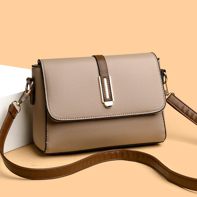 Women's shoulders crossbody bags | contrast color|genuine leather