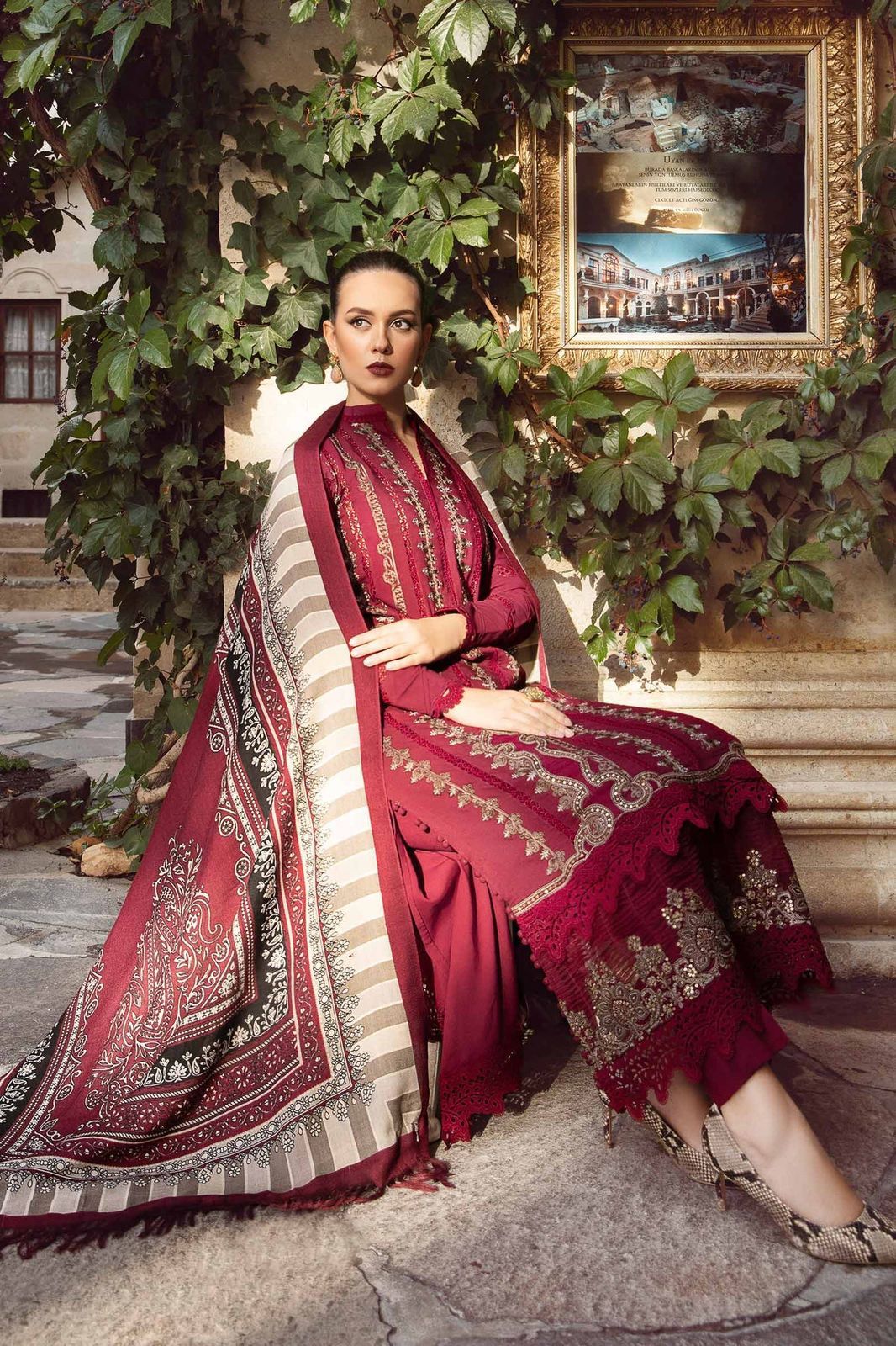 3pc women Unstitched Embroidered Suit