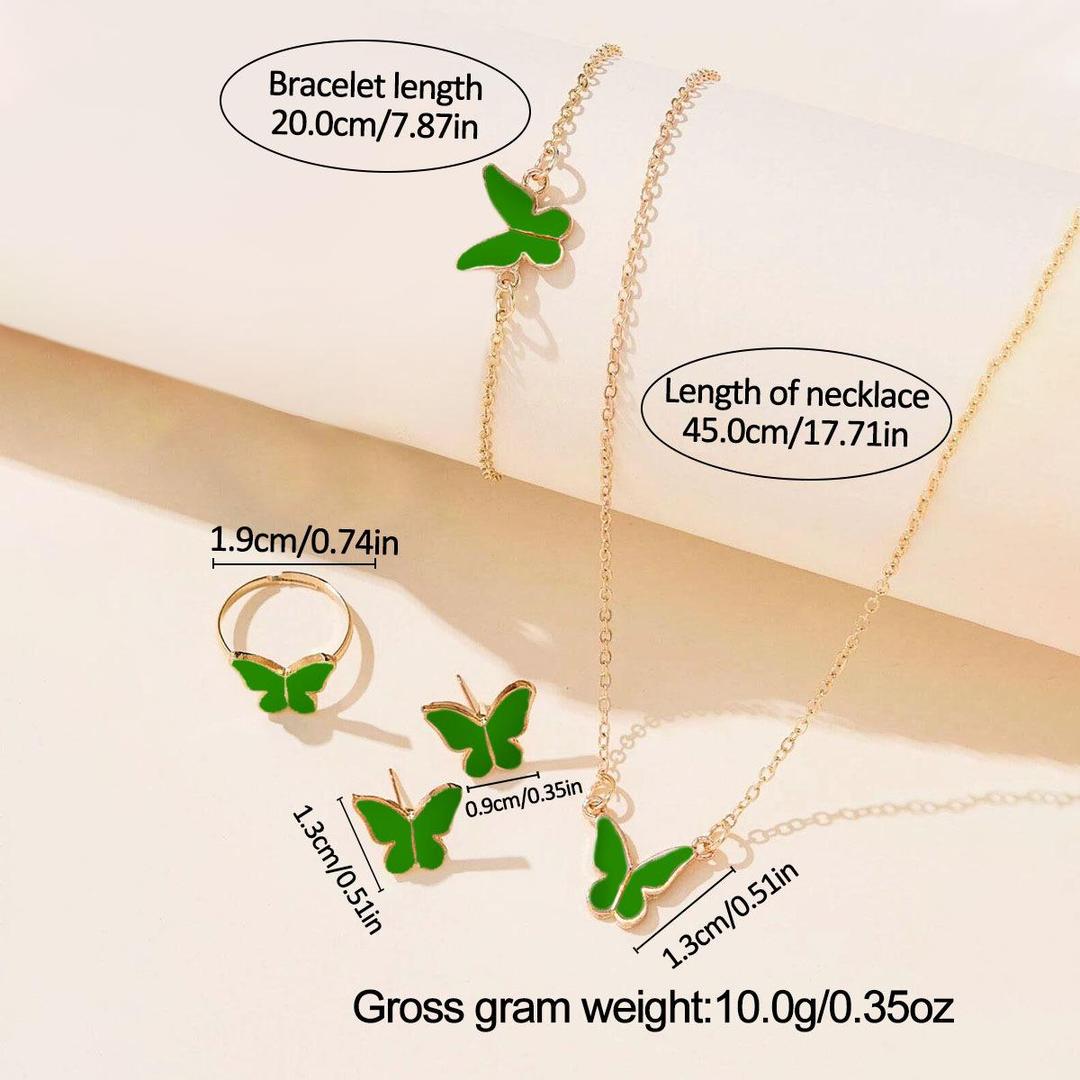 4pcs butterfly jewellery jewellery set