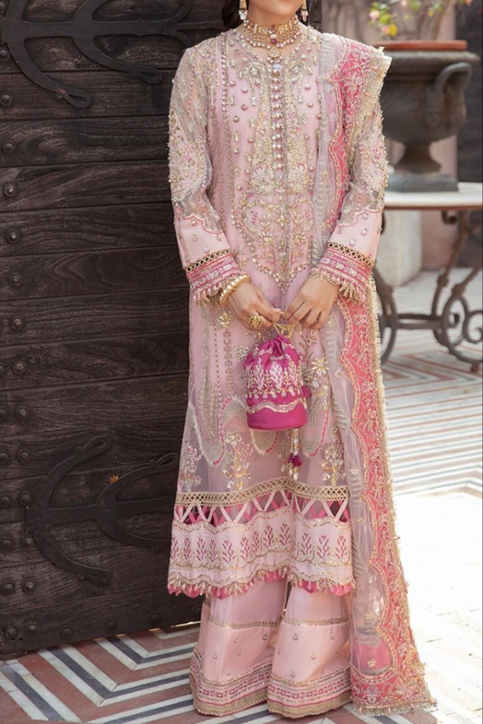 3Pcs Women's Unstitched Embroidered luxury suit