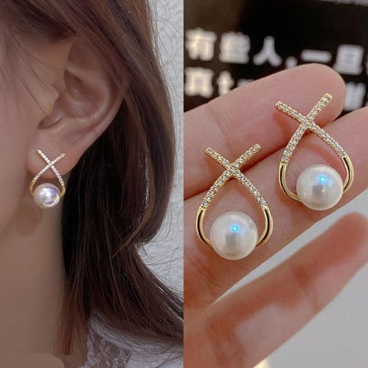 Gold-Plated Zircon Earrings For Girls