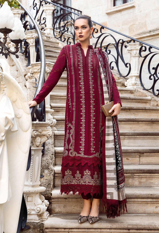3pc women Unstitched Embroidered Suit
