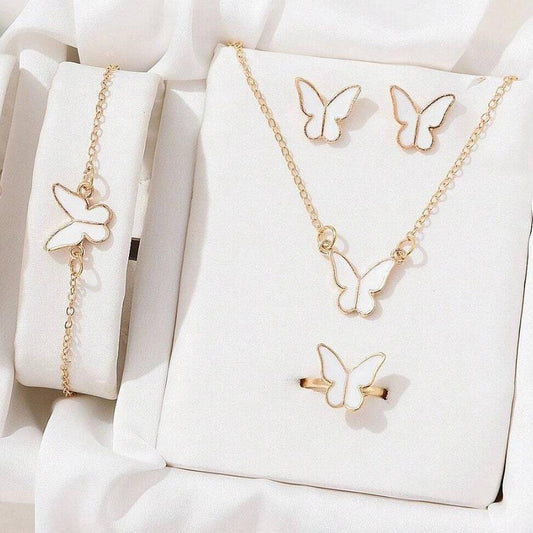 4pcs butterfly jewellery jewellery set
